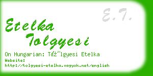 etelka tolgyesi business card